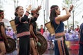 Touring show performance of Vietnamese folk dancers