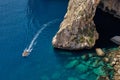 Touris boat at the Blue Grotto - Qrendi Royalty Free Stock Photo