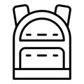 Tourism backpack icon, outline style