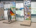 Tourism in Berlin - A piece of Historic Berlin wall at Potsdamer Platz in Berlin Royalty Free Stock Photo