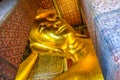 Tourism Buddha reclining The biggest in Thailand and It is the worship of the Buddhist. at wat Pho Bangkok is landmark Travel Royalty Free Stock Photo