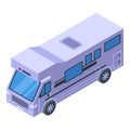 Tourism bus icon, isometric style Royalty Free Stock Photo