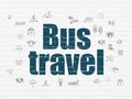 Tourism concept: Bus Travel on wall background Royalty Free Stock Photo