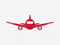 Tourism concept: Aircraft on wall background Royalty Free Stock Photo