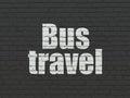 Tourism concept: Bus Travel on wall background Royalty Free Stock Photo