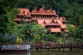 The tourism of culture of Thailand Wat Tham Khao Wong old wooden temple