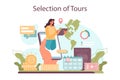 Tourism expert concept. Agent creating and selling personal travel tour.