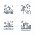 Tourism line icons. linear set. quality vector line set such as station, bridge, guidepost Royalty Free Stock Photo