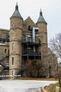 Tourism Montreal. Urban details of architecture - Ancient elements of buildings. Castles and estates. panorama of the city Royalty Free Stock Photo