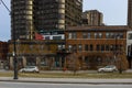 Tourism Montreal. Urban details of architecture - Ancient elements of buildings. Castles and estates. panorama of the city Royalty Free Stock Photo