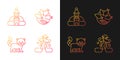 Tourism in Nepal gradient icons set for dark and light mode Royalty Free Stock Photo