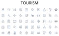 Tourism line icons collection. Brotherhood, Unity, Loyalty, Friendship, Solidarity, Camaraderie, Alliance vector and