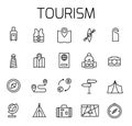 Tourism related vector icon set Royalty Free Stock Photo