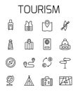 Tourism related vector icon set Royalty Free Stock Photo
