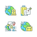 Tourism RGB color icons set