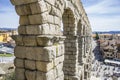 Tourism, Roman aqueduct of segovia. architectural monument declared patrimony of humanity and international interest by UNESCO. S