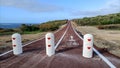 Sardinia.  Tourism.  Sustainable viability.  Capo Altano cycle and pedestrian path in Portoscuso, in the Sulcis region Royalty Free Stock Photo