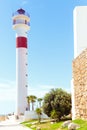 Tourism in spain. View of the lighthouse in Rota, Cadiz, Spain. Royalty Free Stock Photo