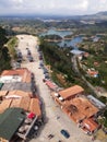 Tourism in the Stone of Guatape or PeÃÂ±ol in Antioquia, Colombia and lakes