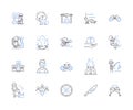 Tourism technologies outline icons collection. Tourism, Technologies, Travel, Innovation, Mobile, Applications