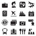 Tourism & Tourist icons set Vector illustration