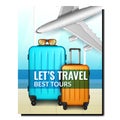 Tourism travel banner journey airplane vector