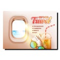 Tourism travel banner trip airplane vector Royalty Free Stock Photo