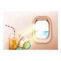 Tourism travel banner trip airplane vector Royalty Free Stock Photo
