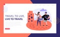 Tourism and travel landing page template people