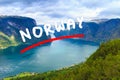 View of the fjords at Stegastein viewpoint in Norway Royalty Free Stock Photo