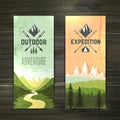 Tourism vertical banners set vector design illustration Royalty Free Stock Photo