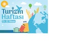 Tourism week 15-22 april Turkish: 15-22 nisan turizm haftasi Royalty Free Stock Photo