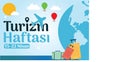 Tourism week 15-22 april Turkish: 15-22 nisan turizm haftasi Royalty Free Stock Photo
