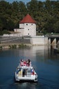 Tourisme en bateau mouche a BesanÃÂ§on Royalty Free Stock Photo