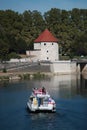 Tourisme en bateau mouche a BesanÃÂ§on Royalty Free Stock Photo