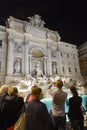 Tourist admiring the Trevi Fountain from Rome