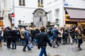 Tourist around Manneken Pis in Brussels