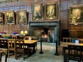 Fireplace in the Great Hall, Christ Church College, Oxford University, England Royalty Free Stock Photo