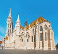 tourist attraction and landmark of Budapest - amazing architecture of the Cathedral of St. Matthias. Church is the biggest Royalty Free Stock Photo