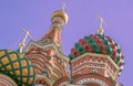 Tourist attraction St. Basil`s Cathedral on red square near the Kremlin in Moscow Royalty Free Stock Photo