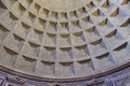 Tourist attractions in Rome, Italy. Pantheon, inside the magnificent dome of the Roman temple Royalty Free Stock Photo