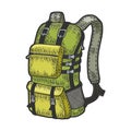 Tourist backpack sketch vector illustration