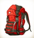 Tourist backpack, vector icon