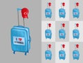 Tourist baggages for travel to Turkey touristy cities with Turkish cap