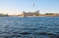 Tourist balloon over Saint-Petersburg Hotel. Russia