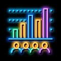 tourist bar graph neon glow icon illustration