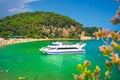 Tourist beach in Mallorca on spanish resorts