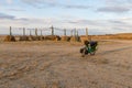 Mongolian Ovoo and bicycle