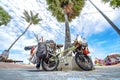 Tourist bicycles park on the beach in Pattaya, Thailand