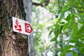 Tourist bike route sign